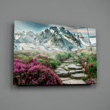 Footpath to Mountains Glass Wall Art