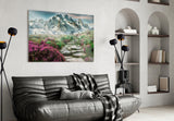 Footpath to Mountains Glass Wall Art