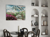 Footpath to Mountains Glass Wall Art