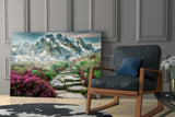 Footpath to Mountains Glass Wall Art