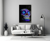 Sugar Skull Glass Wall Art