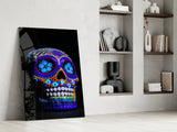 Sugar Skull Glass Wall Art