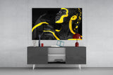 Yellow Woman Glass Wall Art