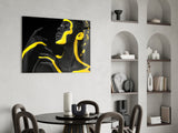 Yellow Woman Glass Wall Art