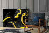 Yellow Woman Glass Wall Art