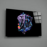 Diamond Elephant Glass Wall Art