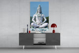 Shiva in Meditation Glass Wall Art