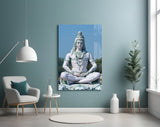 Shiva in Meditation Glass Wall Art