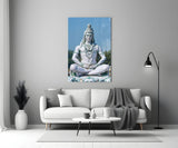 Shiva in Meditation Glass Wall Art