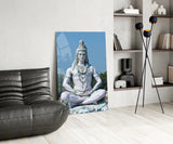 Shiva in Meditation Glass Wall Art