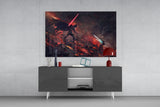 Darth Vader vs Ahsoka Tano Glass Wall Art