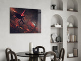 Darth Vader vs Ahsoka Tano Glass Wall Art