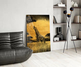 Giraffes Glass Wall Art