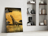 Giraffes Glass Wall Art