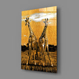 Giraffes Glass Wall Art