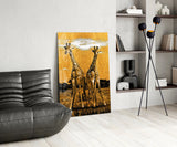 Giraffes Glass Wall Art