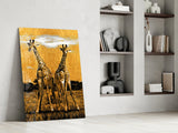 Giraffes Glass Wall Art