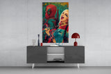 Harley Quinn and Deadpool Glass Wall Art