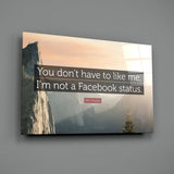 Not a Facebook Statüs Glass Wall Art