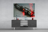 Light Saber Glass Wall Art