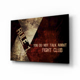 Fight Club: Rule 1 Glass Wall Art