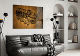 USA Map Glass Wall Art