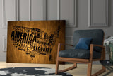 USA Map Glass Wall Art