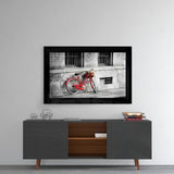 Red Bike Glass Wall Art