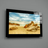 Sand and Rocks Glass Wall Art