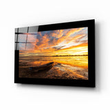 Clouds and Sunset Glass Wall Art