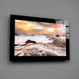 Cloudy Waves Glass Wall Art