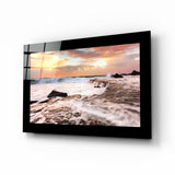 Cloudy Waves Glass Wall Art