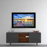 Sunset at Pier Glass Wall Art