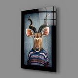 Human Deer Glass Wall Art