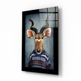 Human Deer Glass Wall Art