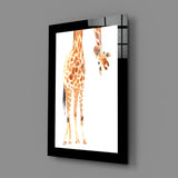 Curious Giraffe Glass Wall Art