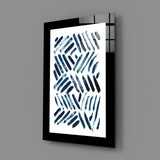 Blue Lines Glass Wall Art