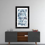 Blue Lines Glass Wall Art