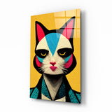 The Cat Glass Wall Art || Designer Collection