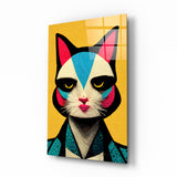 The Cat Glass Wall Art || Designer's Collection