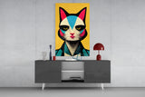 The Cat Glass Wall Art || Designer's Collection