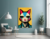 The Cat Glass Wall Art || Designer's Collection