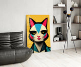 The Cat Glass Wall Art || Designer's Collection