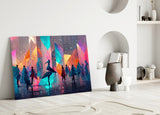 Cubic Walk Glass Wall Art || Designer's Collection