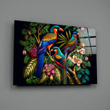 Tropical Birds Glass Wall Art || Designer's Collection