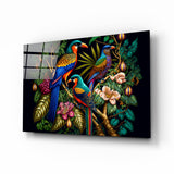 Oiseaux tropicaux Impression sur verre