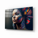 Girl with a Tattoo Glass Wall Art || Designer's Collection