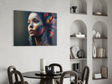 Girl with a Tattoo Glass Wall Art || Designer's Collection