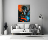 Bloody Superman Glass Wall Art || Designer's Collection