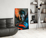 Bloody Superman Glass Wall Art || Designer's Collection